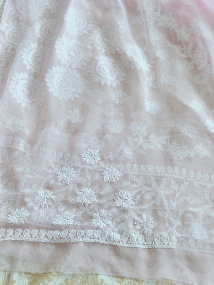 Soft Georgette Chikankari Saree