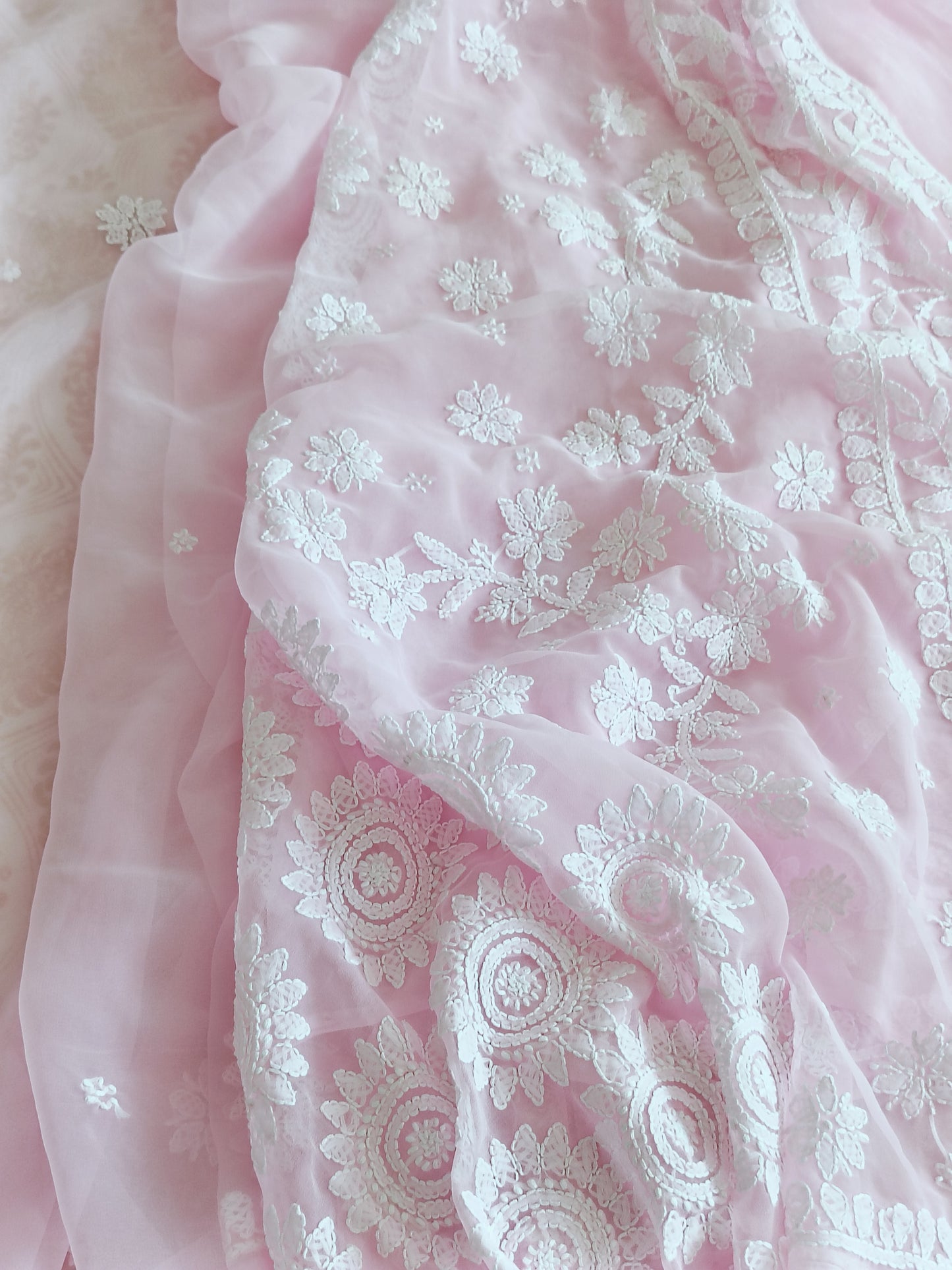 Soft Georgette Chikankari Saree