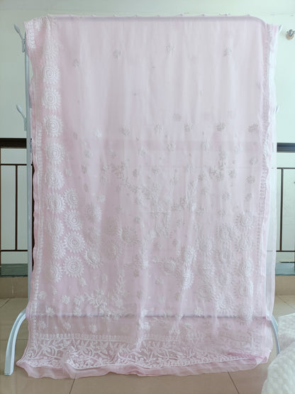 Soft Georgette Chikankari Saree
