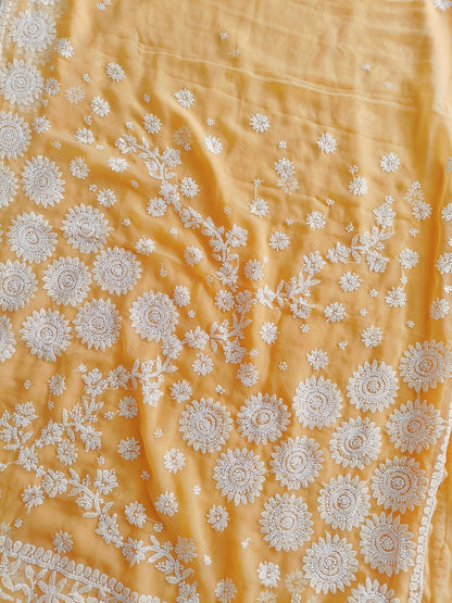 Soft Georgette Chikankari Saree