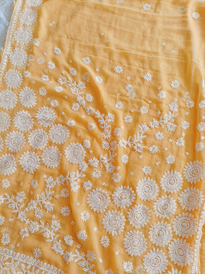 Soft Georgette Chikankari Saree