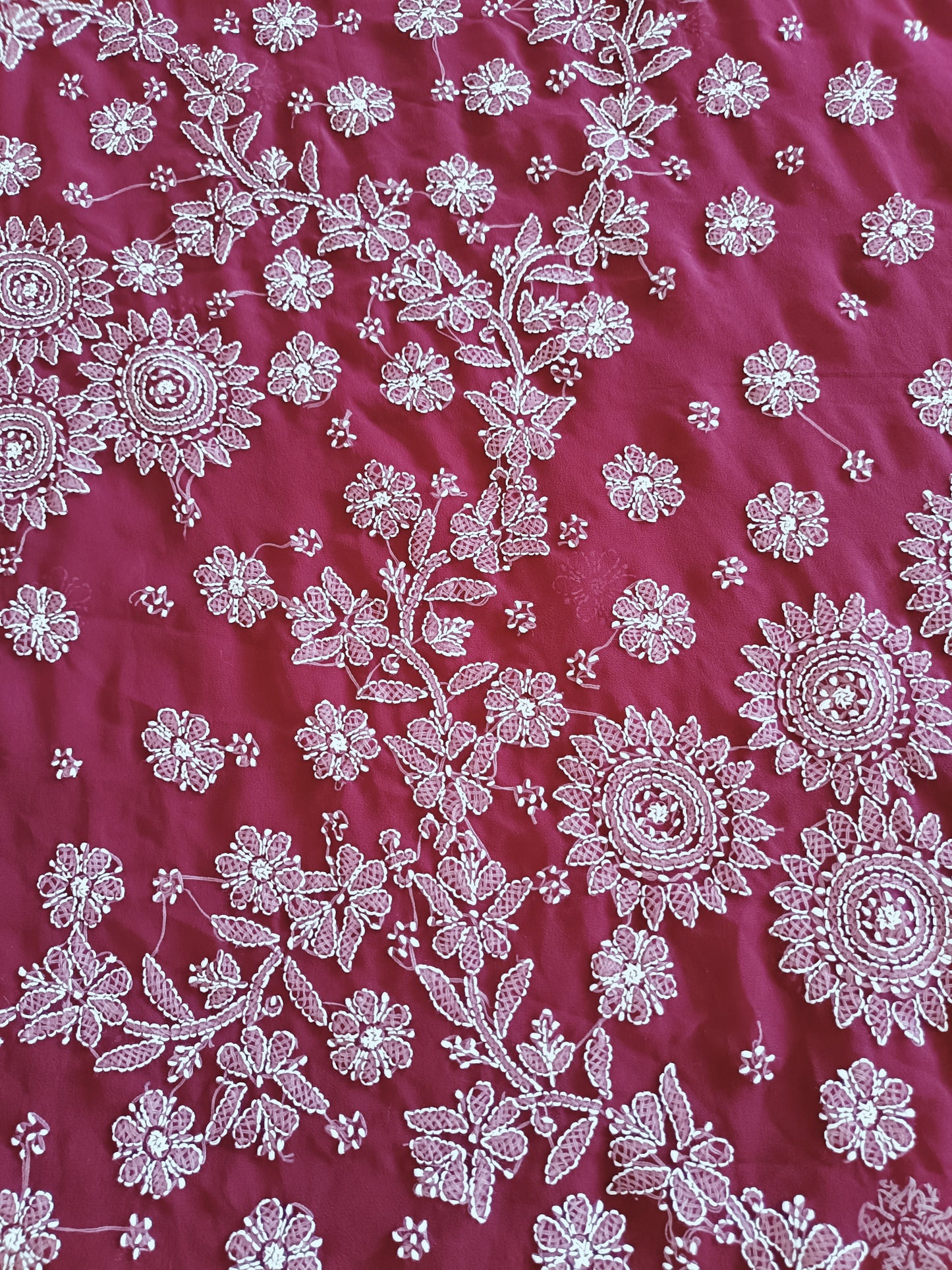 वर्णमधु - Soft Georgette Chikankari Saree - Saree | Tags: Chikankari Georgette