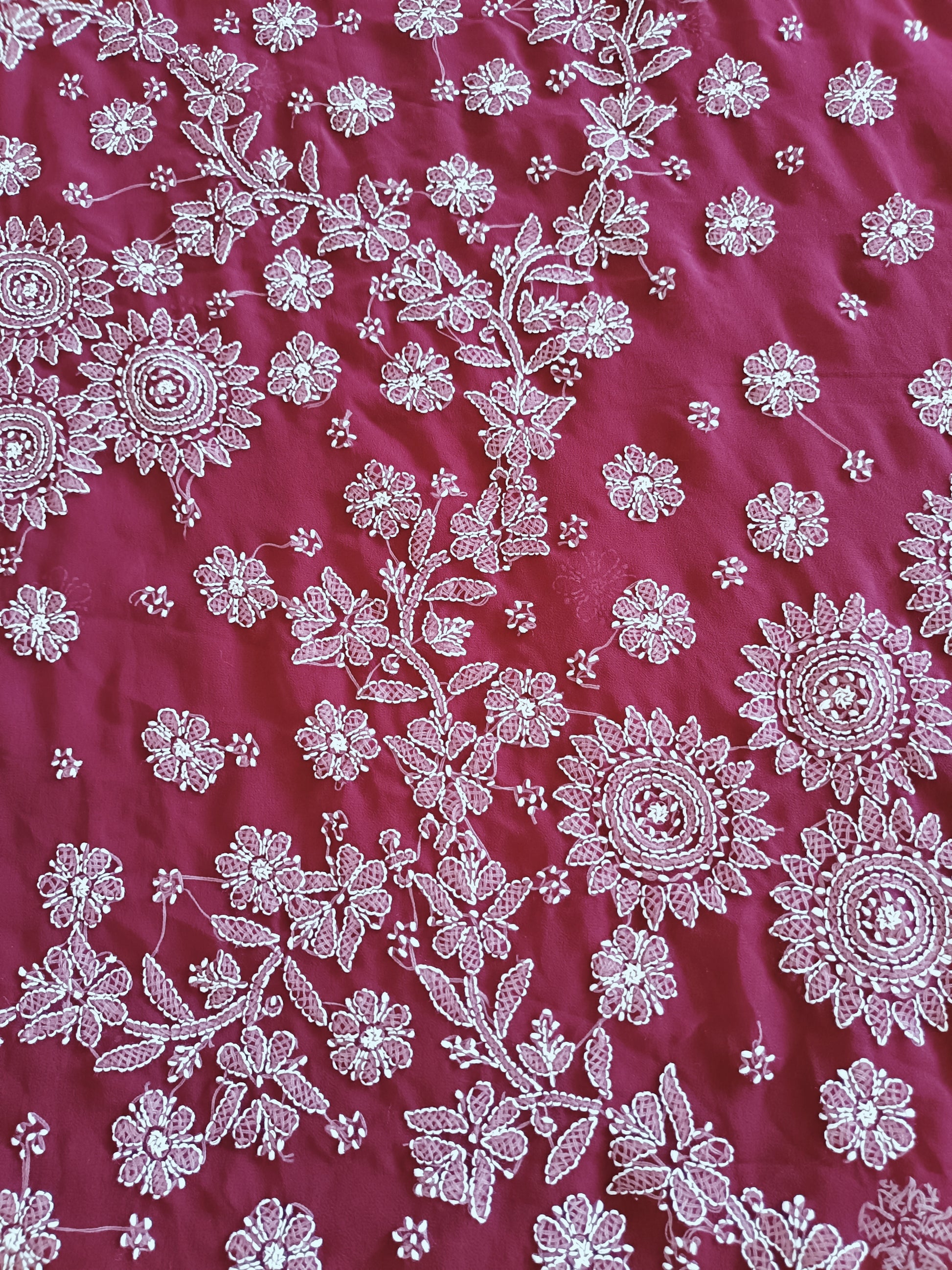 वर्णमधु - Soft Georgette Chikankari Saree - Saree | Tags: Chikankari Georgette