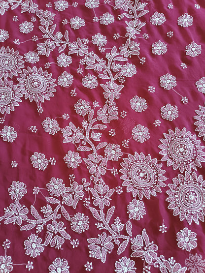 वर्णमधु - Soft Georgette Chikankari Saree - Saree | Tags: Chikankari Georgette