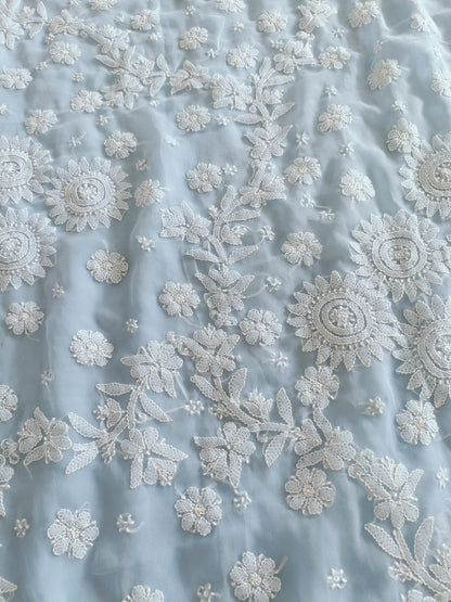 Soft Georgette Chikankari Saree