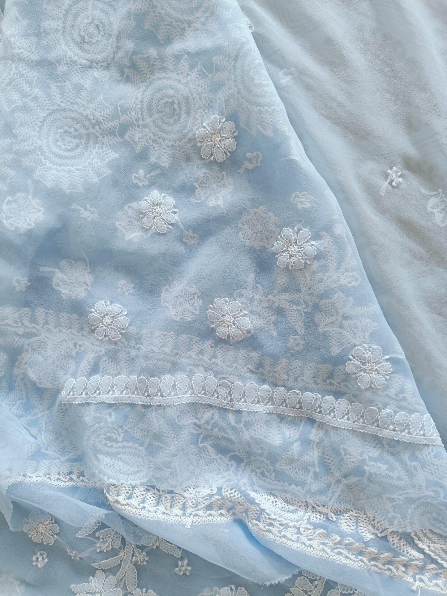 Soft Georgette Chikankari Saree