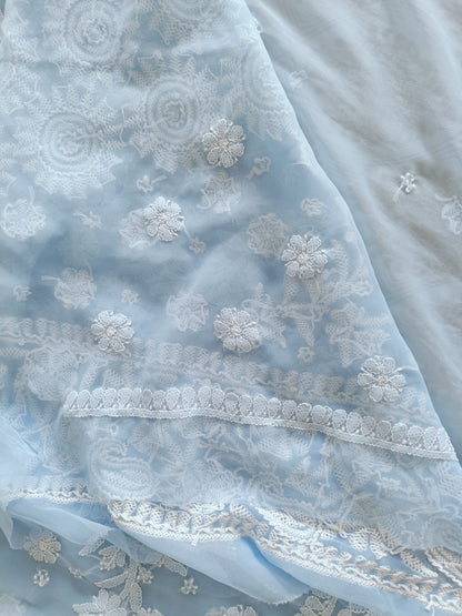 Soft Georgette Chikankari Saree