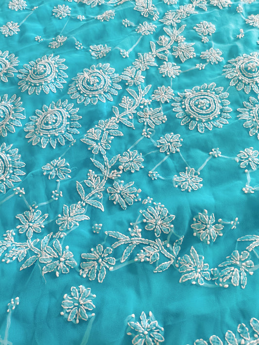 Soft Georgette Chikankari Saree