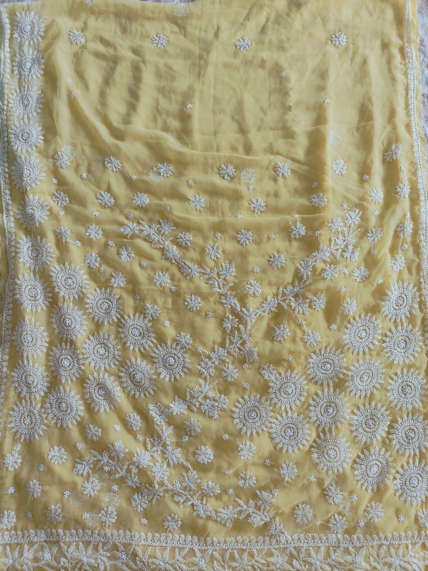 Soft Georgette Chikankari Saree