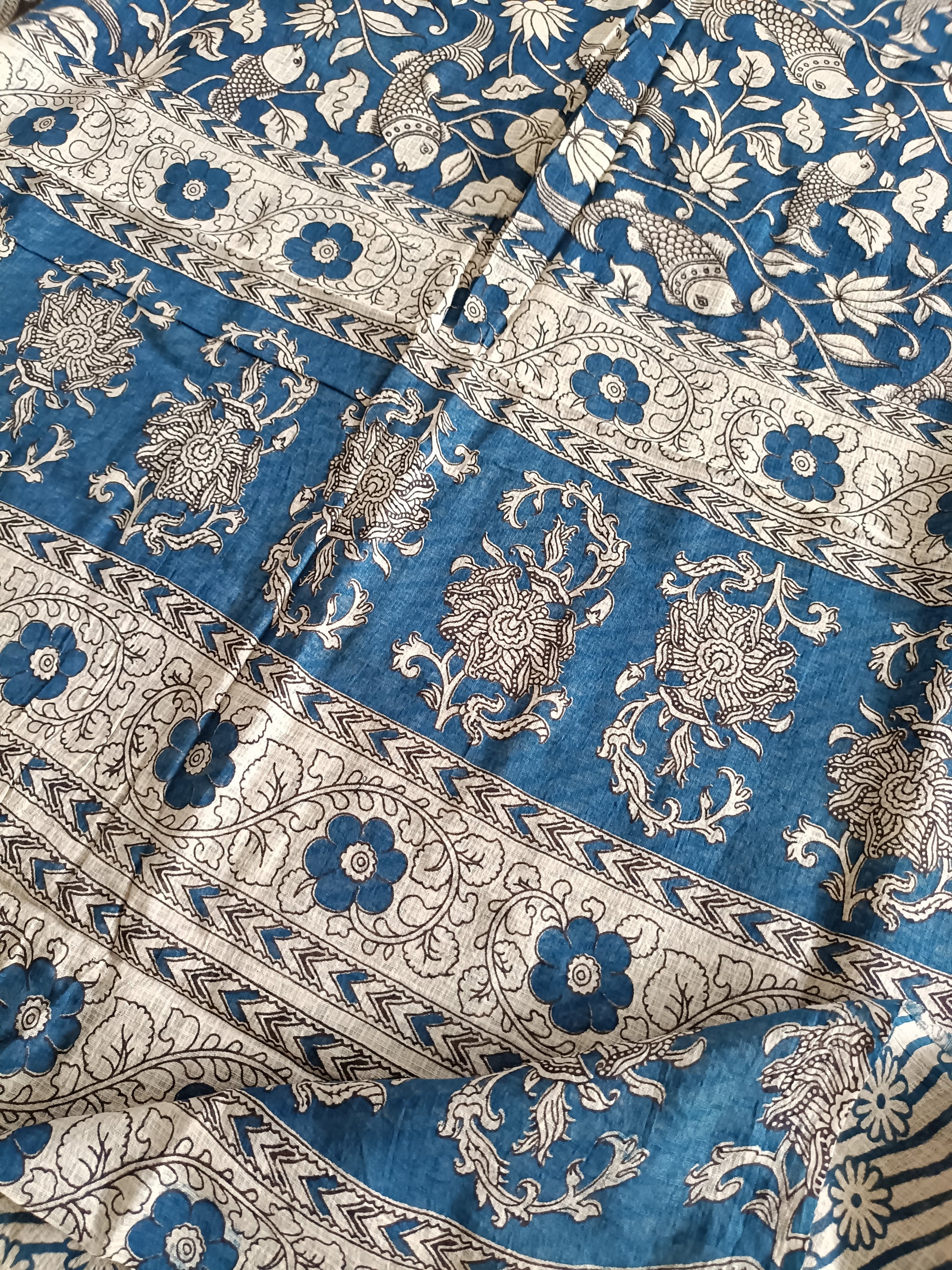 जलरूपा - Pure Kota Handloom Cotton Handcrafted Kalamkari Saree - Saree | Tags: Kalamkari Kota Cotton