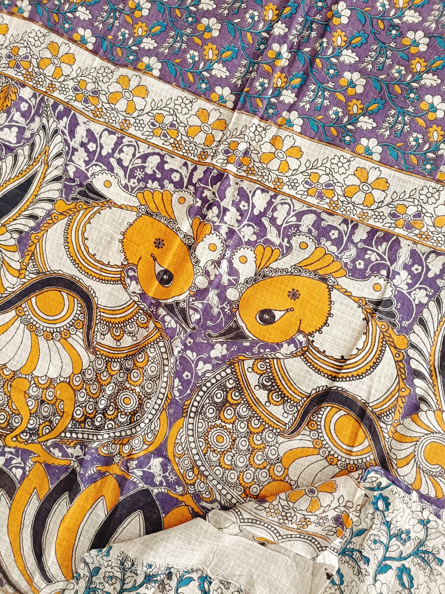 सुधाश्री - Pure Kota Handloom Cotton Handcrafted Kalamkari Saree - Saree | Tags: Kalamkari Kota Cotton