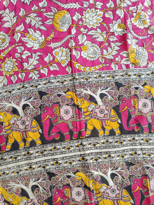 Pure Kota Handloom Cotton Handcrafted Kalamkari Saree