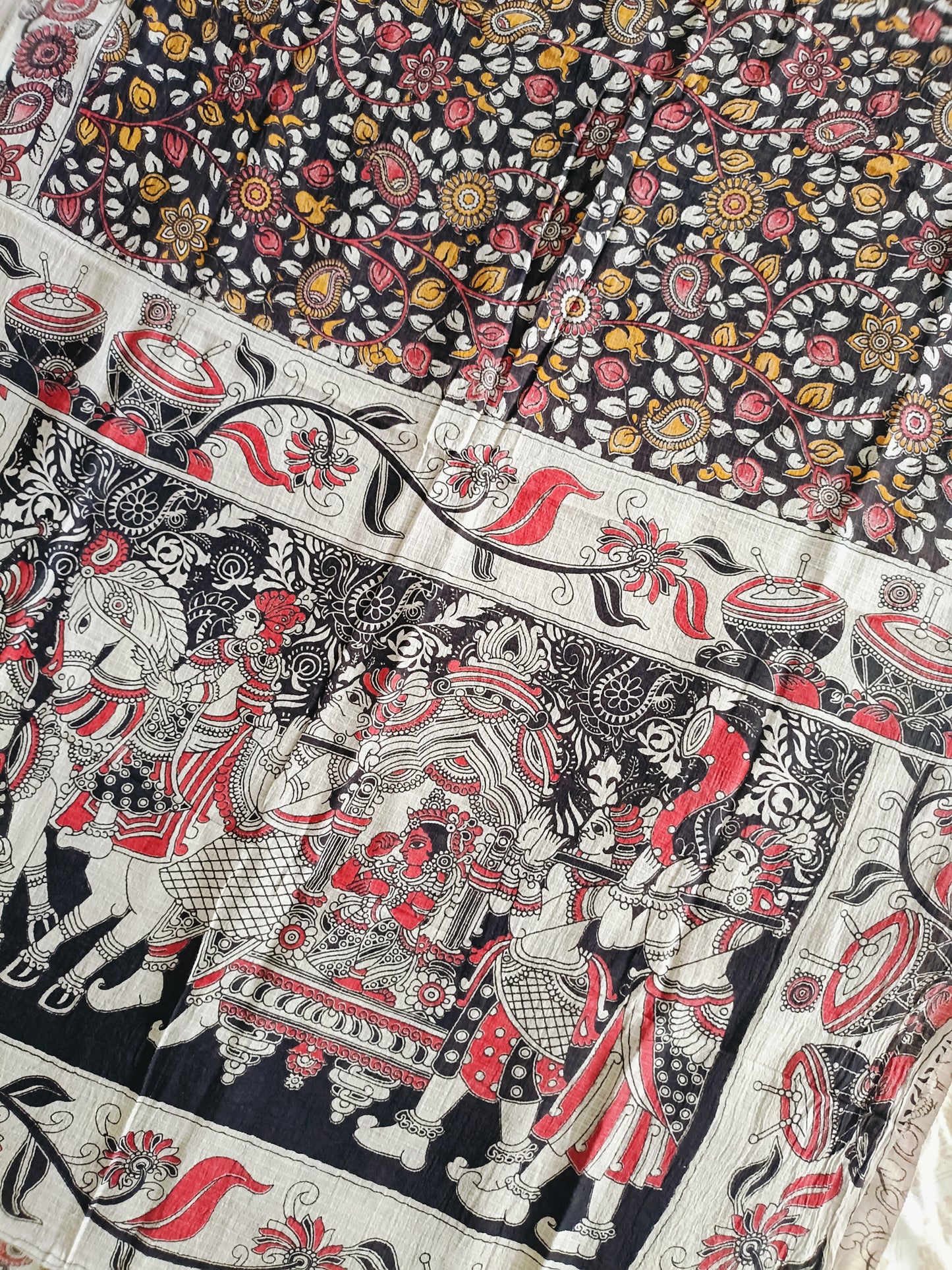 पवित्र परिणय - Pure Kota Handloom Cotton Handcrafted Kalamkari Saree - Saree | Tags: Kalamkari Kota Cotton