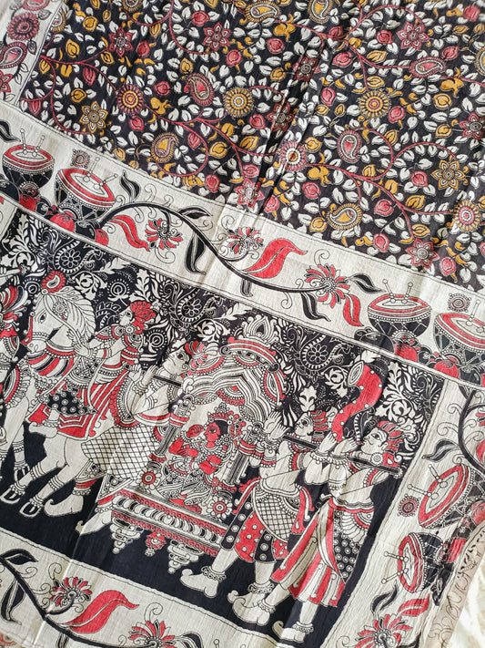 Pure Kota Handloom Cotton Handcrafted Kalamkari Saree