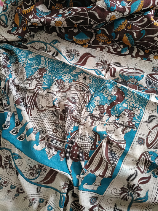 Pure Kota Handloom Cotton Handcrafted Kalamkari Saree