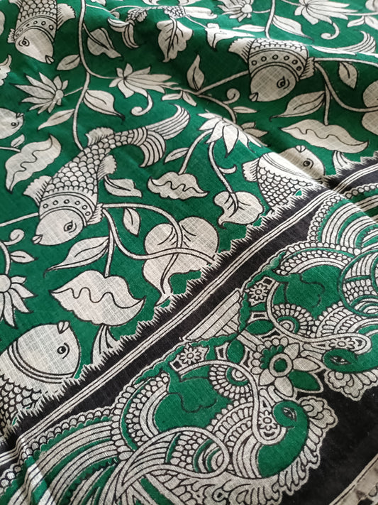 Pure Kota Handloom Cotton Handcrafted Kalamkari Saree