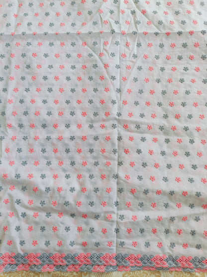 Cotton Kurta Apparel Fabric Chikankari Design Embroidery