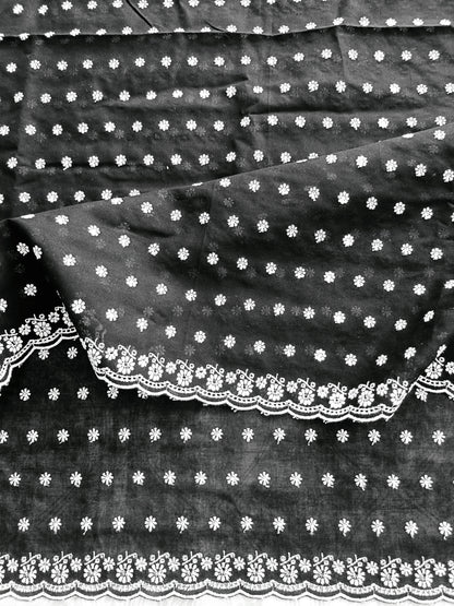 Cotton Kurta Apparel Fabric Chikankari Design Embroidery