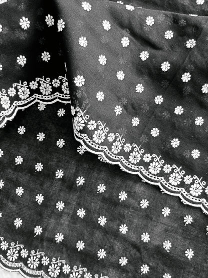 Cotton Kurta Apparel Fabric Chikankari Design Embroidery