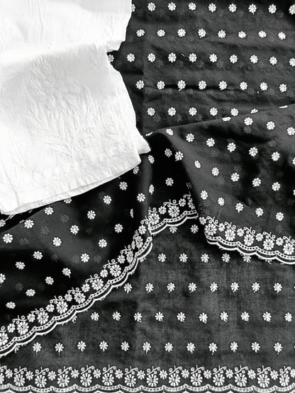 Cotton Kurta Apparel Fabric Chikankari Design Embroidery
