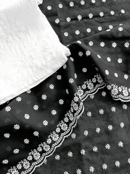 Cotton Kurta Apparel Fabric Chikankari Design Embroidery