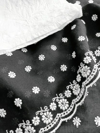 Cotton Kurta Apparel Fabric Chikankari Design Embroidery