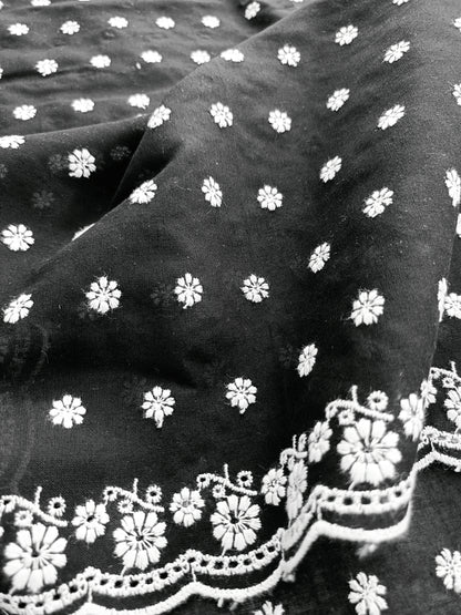 Cotton Kurta Apparel Fabric Chikankari Design Embroidery