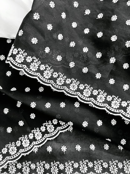 Cotton Kurta Apparel Fabric Chikankari Design Embroidery