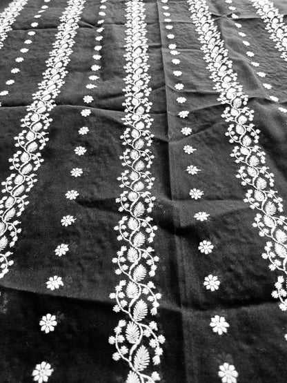 Cotton Kurta Apparel Fabric Chikankari Design Embroidery
