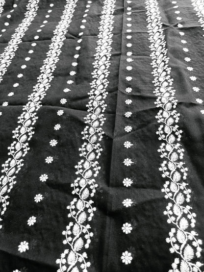 Cotton Kurta Apparel Fabric Chikankari Design Embroidery