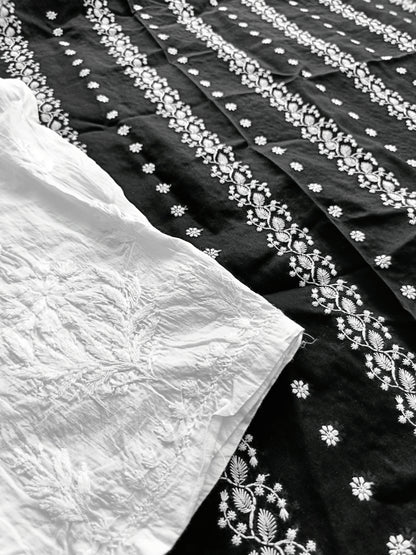 Cotton Kurta Apparel Fabric Chikankari Design Embroidery