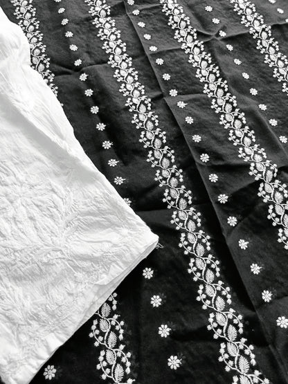 Cotton Kurta Apparel Fabric Chikankari Design Embroidery