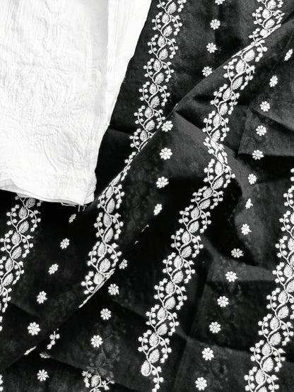 Cotton Kurta Apparel Fabric Chikankari Design Embroidery