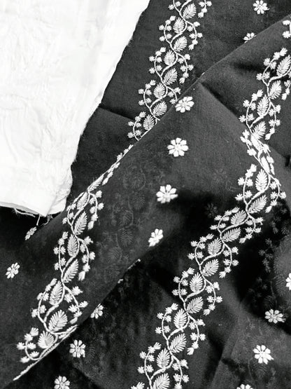 Cotton Kurta Apparel Fabric Chikankari Design Embroidery