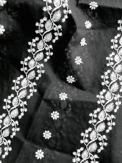 Cotton Kurta Apparel Fabric Chikankari Design Embroidery