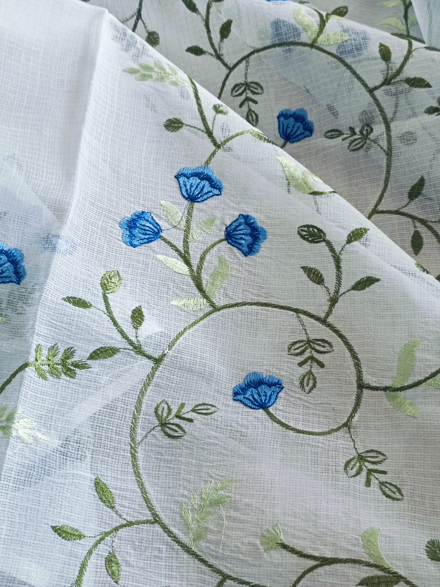 Kota Doria Embroidery Saree