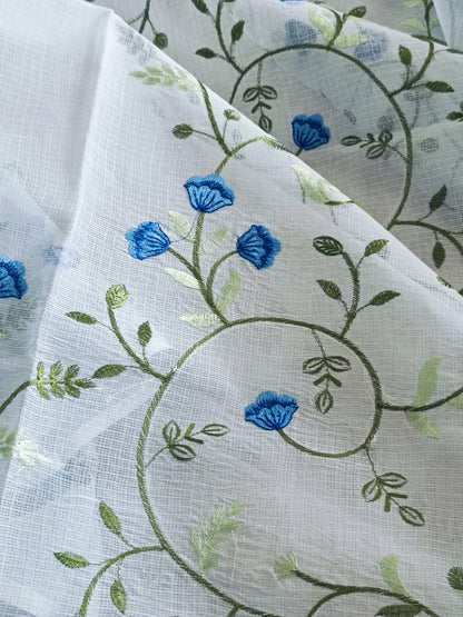 Kota Doria Embroidery Saree