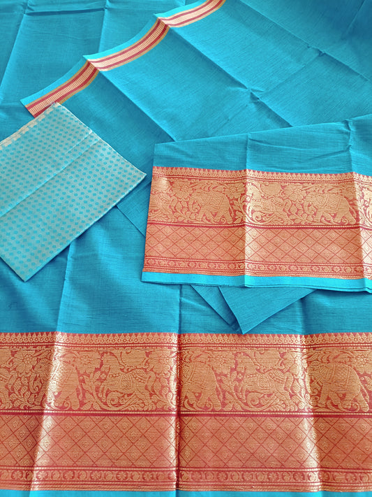 à¤µà¤°à¥à¤£à¤¿à¤•à¤¾ | Varnika - Traditional Chettinadu South Cotton Saree - Saree | Tags: South Cotton