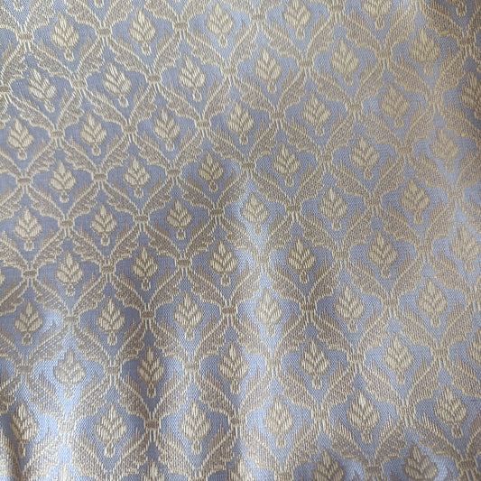 मृदु नील - Premium Powder Blue Brocade Fabric - Fabric | Tags: Silk