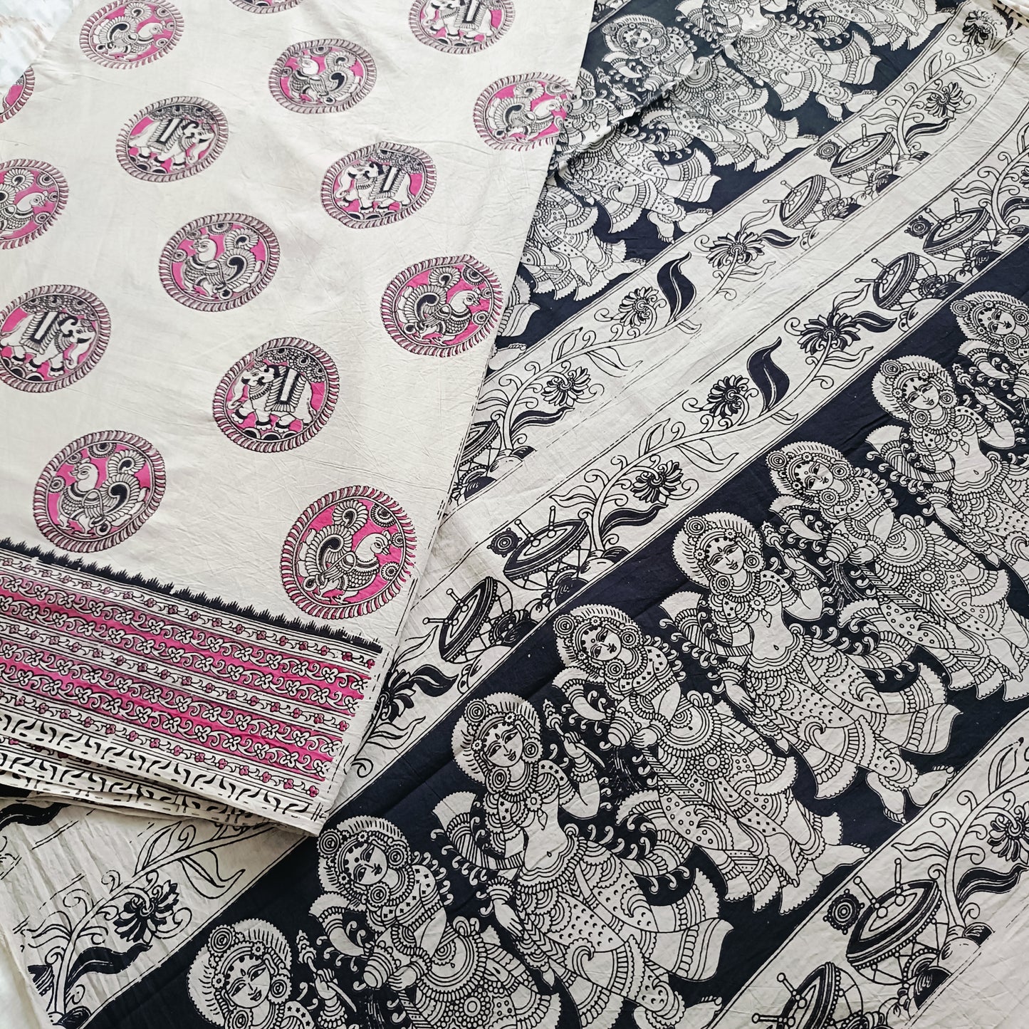 धैर्यदीपिका सीता - Handmade Kalamkari Mul Cotton Sarees - Saree | Tags: Kalamkari Mul Cotton