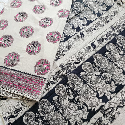 धैर्यदीपिका सीता - Handmade Kalamkari Mul Cotton Sarees - Saree | Tags: Kalamkari Mul Cotton