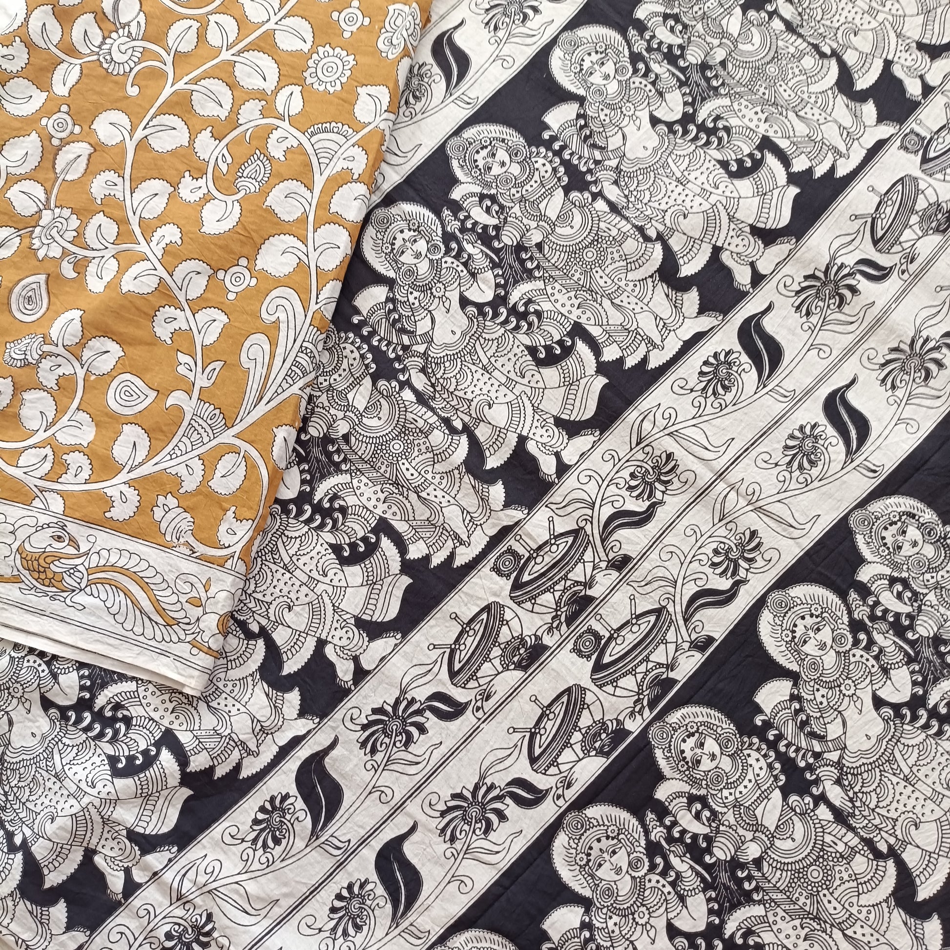 प्रेमवल्लरी राधा - Handmade Kalamkari Mul Cotton Sarees - Saree | Tags: Kalamkari Mul Cotton