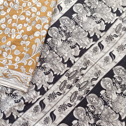 प्रेमवल्लरी राधा - Handmade Kalamkari Mul Cotton Sarees - Saree | Tags: Kalamkari Mul Cotton