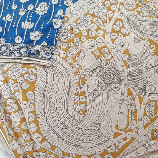 अलंकृत सुंदर - Handmade Kalamkari Mul Cotton Sarees - Saree | Tags: Kalamkari Mul Cotton