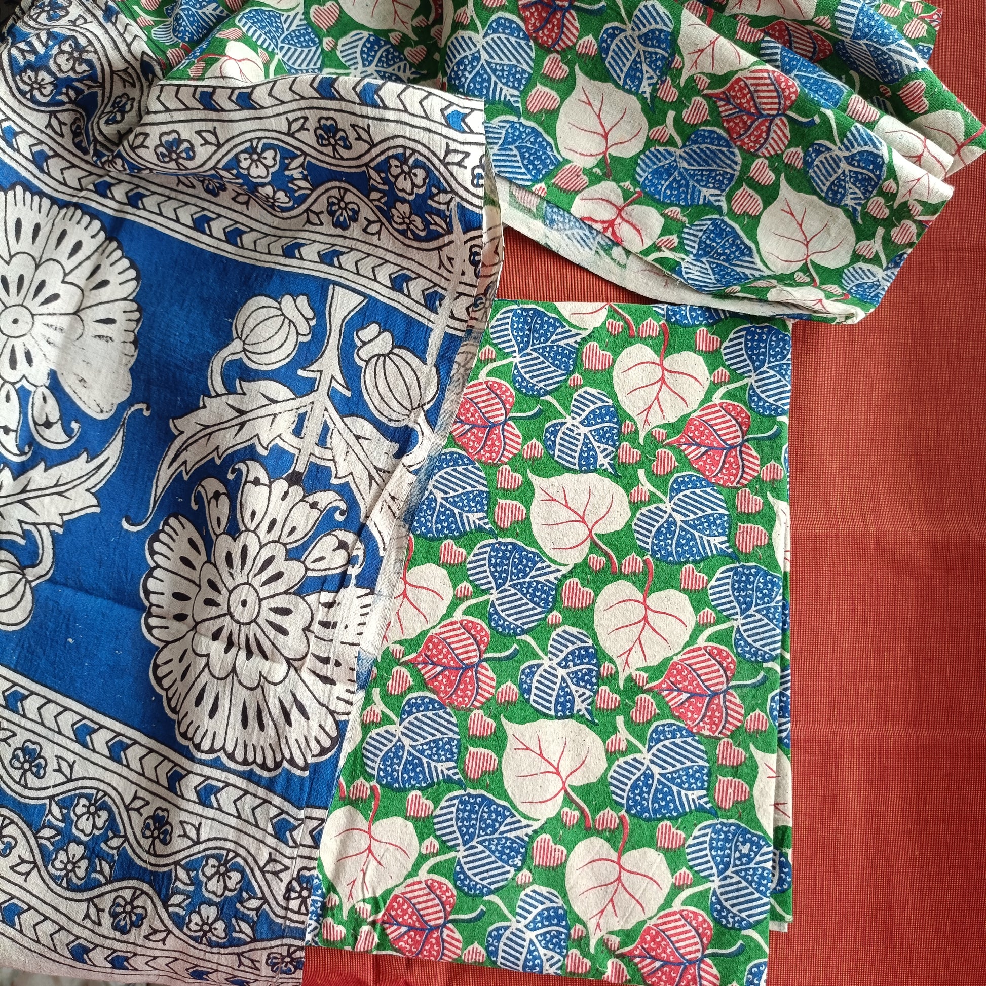 अहिल्या - Kalamkari Pure Cotton Apparel - Unstitched Apparel | Tags: Kalamkari Cotton Apparel