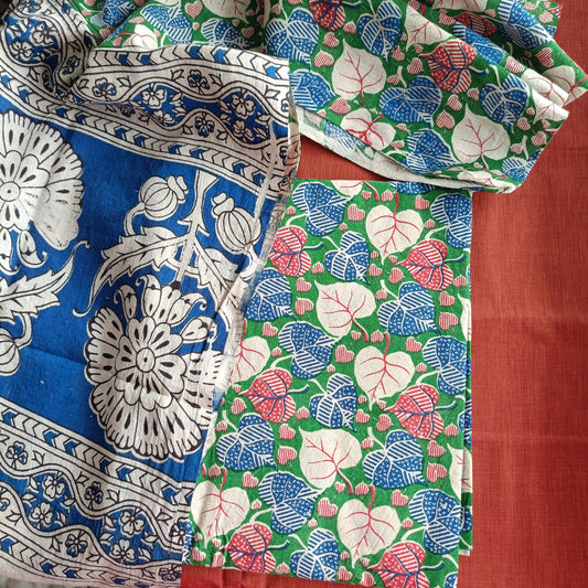 अहिल्या - Kalamkari Pure Cotton Apparel - Unstitched Apparel | Tags: Kalamkari Cotton Apparel
