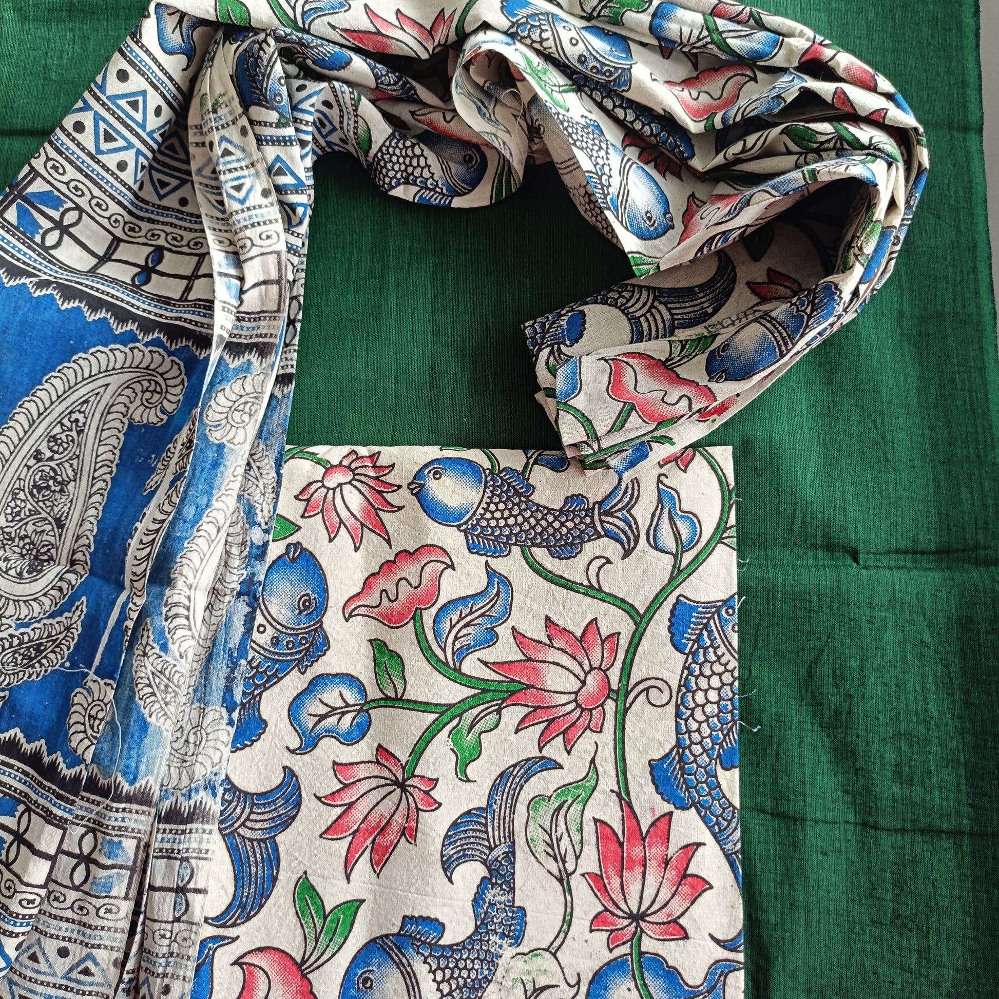 तारा - Kalamkari Pure Cotton Apparel - Unstitched Apparel | Tags: Kalamkari Cotton Apparel