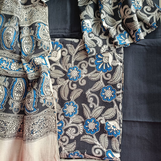 शकुंतला - Kalamkari Pure Cotton Apparel - Unstitched Apparel | Tags: Kalamkari Cotton Apparel