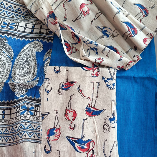 वसुधा - Kalamkari Pure Cotton Apparel - Unstitched Apparel | Tags: Kalamkari Cotton Apparel