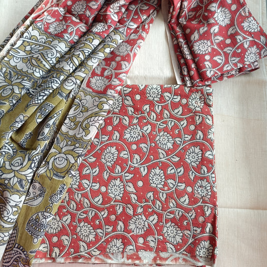 मोहिनी - Kalamkari Pure Cotton Apparel - Unstitched Apparel | Tags: Kalamkari Cotton Apparel